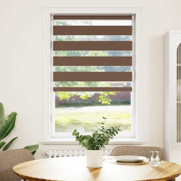 Rullgardin zebra brun 85x150 cm tyg bredd 80,9 cm polyester