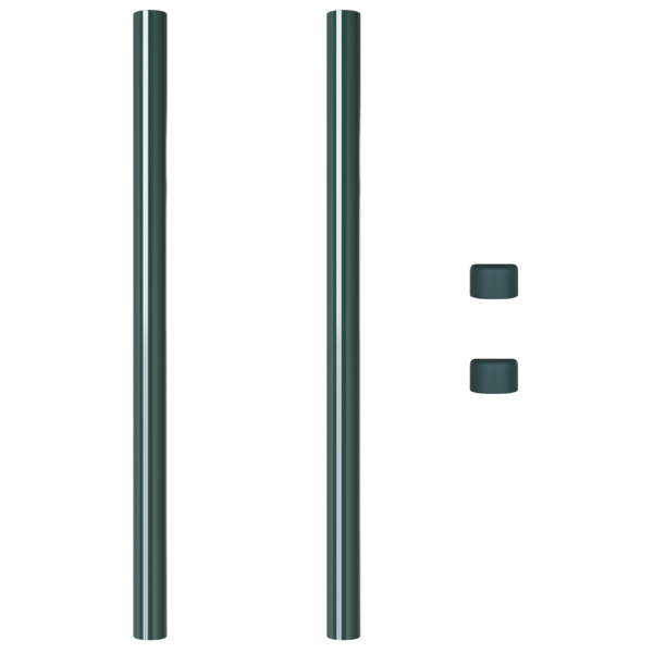 Stängselstolpe 2 pcs Grön 60 cm Pulverlackerad stål