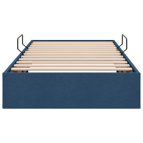 Ottoman Sängram med lagring Blå 90 x 200 cm tyg