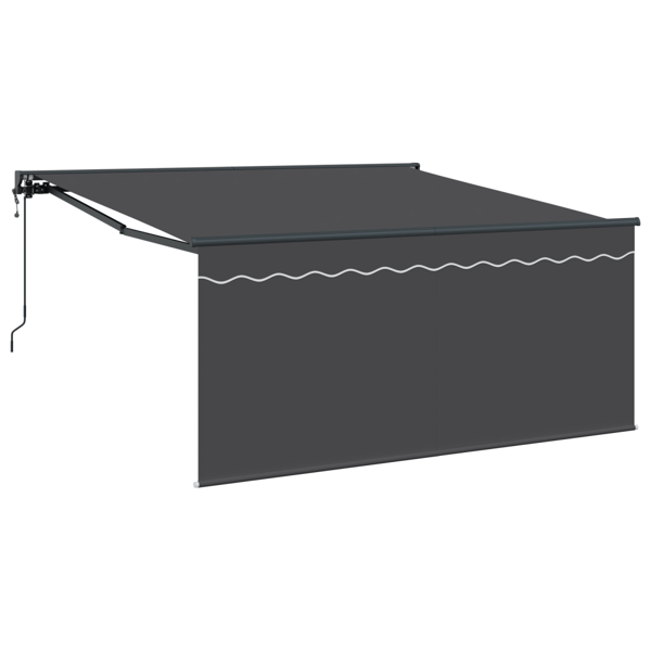 Utfällbar markis Antracit 300 x 250 cm Polyester och aluminium