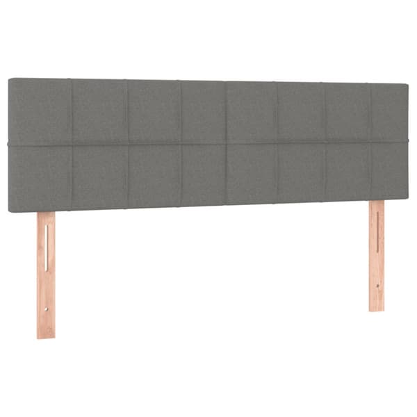 Ramsäng med madrass mörkgrå 140x190 cm tyg