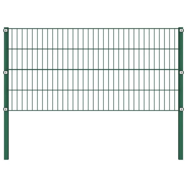 Staketpanel med stolpar järn 522x80 cm grön