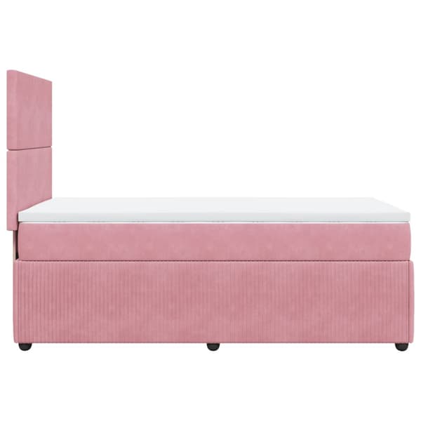Ramsäng med madrass rosa 90x200 cm sammet