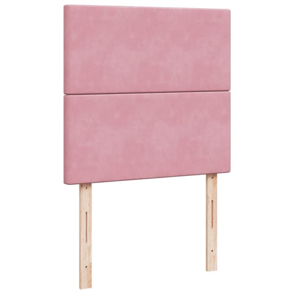 Ramsäng med madrass rosa 80x200 cm sammet