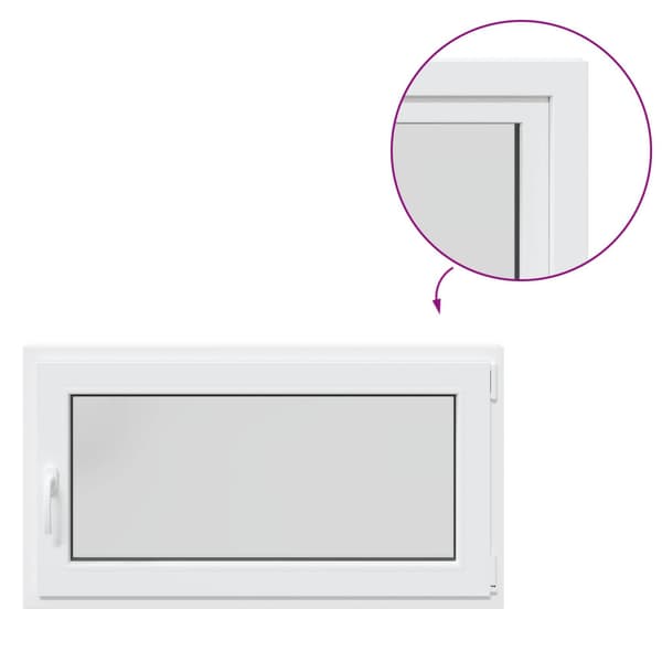 Källarfönster RISOR Vit 110 x 50 cm PVC och glas