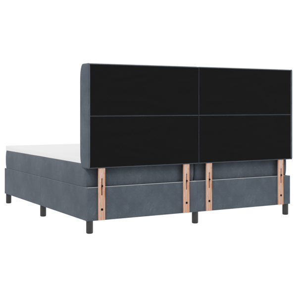 Bäddfjäder med LED-ljusslingor Mörkgrå 200 x 200 cm Sammet