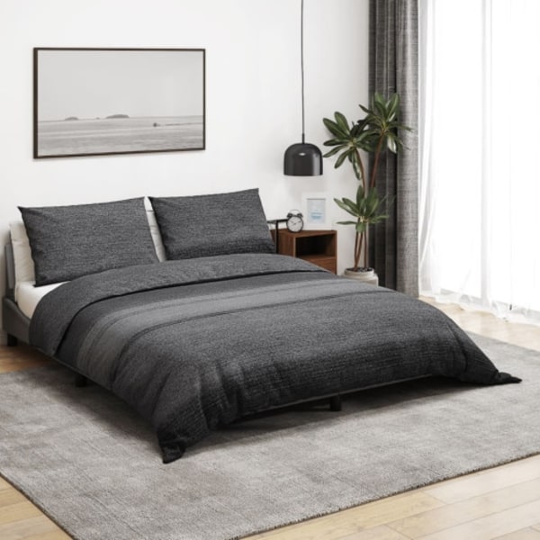 Bäddset mörkgrå 220x240 cm bomull