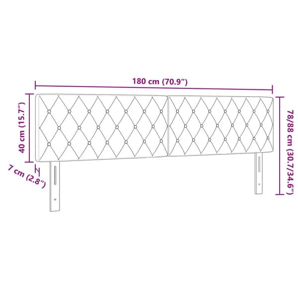 Huvudgavel Mörkgrå 180 cm Sammet