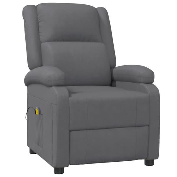 Massagefåtölj grå konstläder