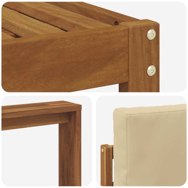 Utomhussoffset med kudde 7 pcs Naturlig och Beige