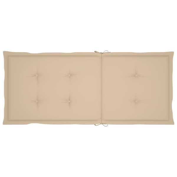 Trädgårdsstolar 6 st med beige dynor massiv teak