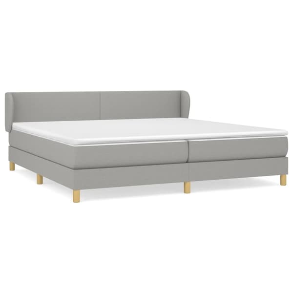 Ramsäng med madrass ljusgrå 200x200 cm tyg