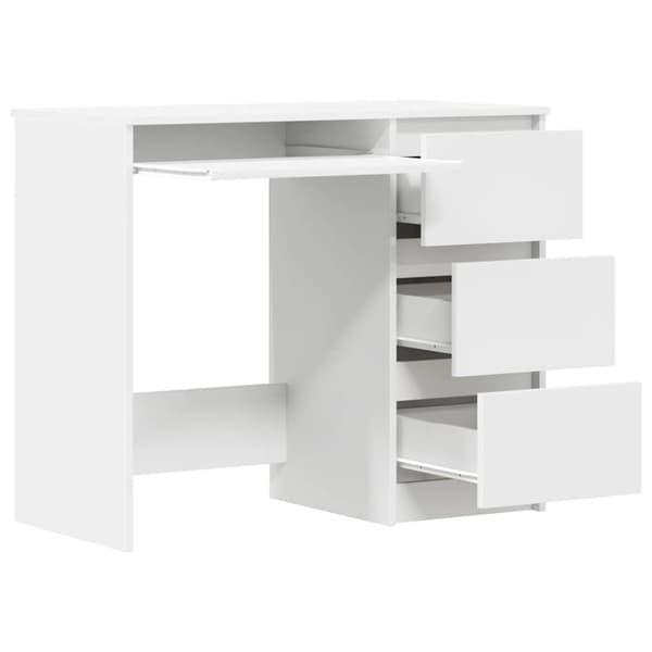 Skrivbord vit 90x45x76 cm konstruerat trä