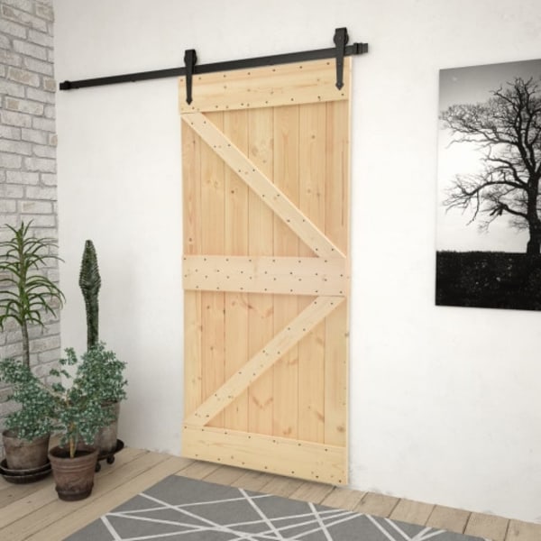 Dörr 90x210 cm massiv furu