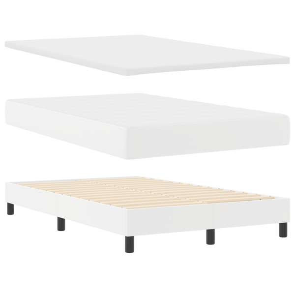 Bäddfjäder med LED-ljusslingor Vit 120 x 190 cm Konstläder