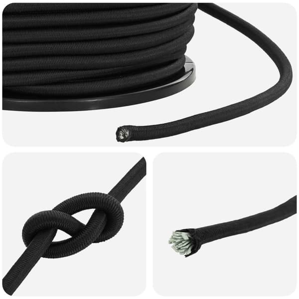 Bungee-rep 8 mm Svart PP och gummi