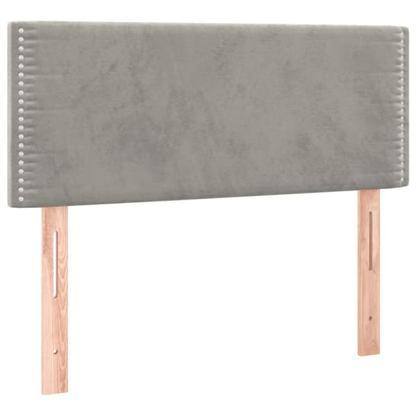 Ramsäng med madrass ljusgrå 90x190 cm sammet