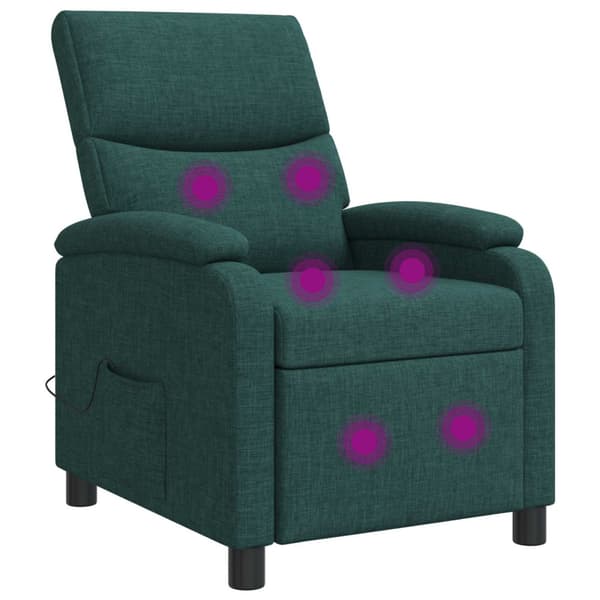 Massagefåtölj Mörkgrön Tyg