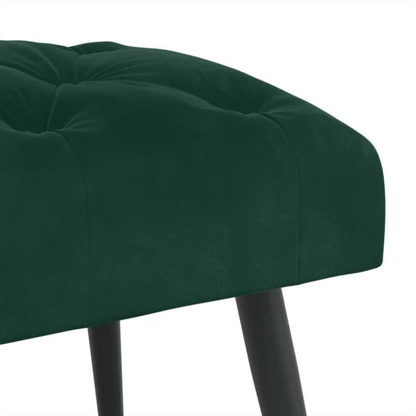 Bänk med knappar Mörkgrön 110 x 40 x 46 cm Sammet