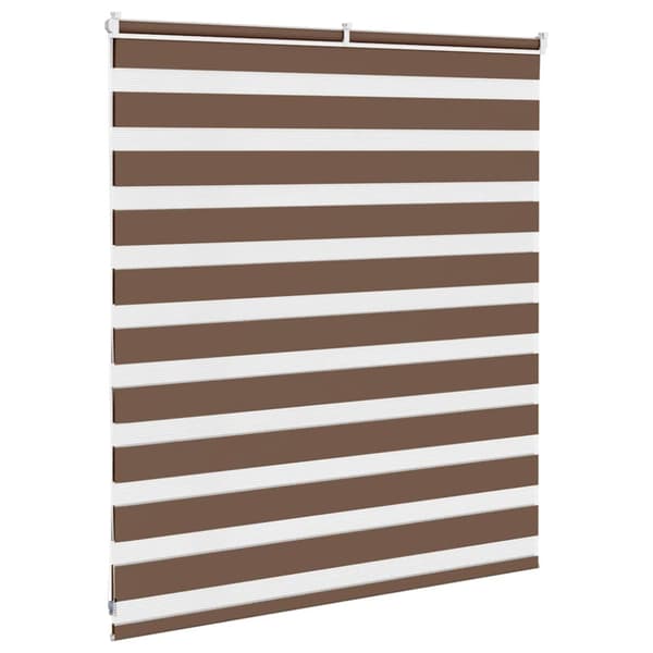 Rullgardin zebra brun 130x100 cm tyg bredd 125,9 cm polyester