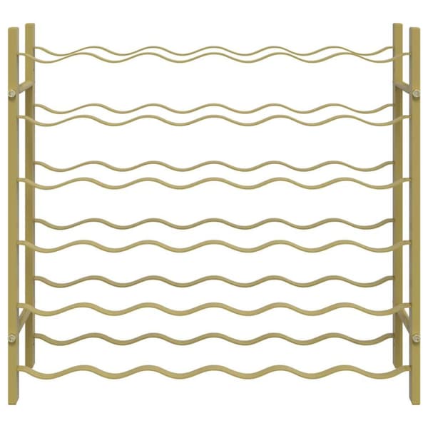 Vinställ för 36 flaskor guld metall