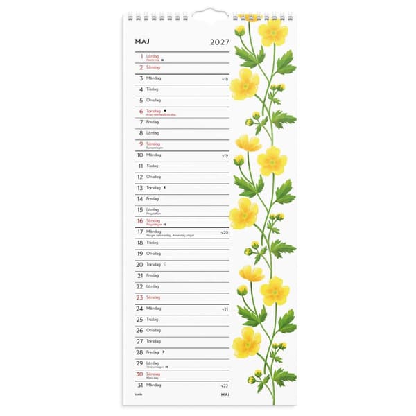 Väggkalender Lilla Blomsterkal 2027