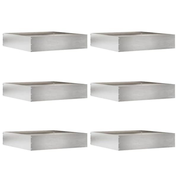Kant för gräsmatta 6 pcs Silver 60 x 60 x 13 cm Rostfritt stål
