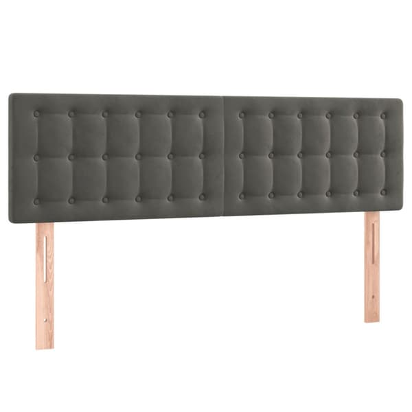 Ramsäng med madrass mörkgrå 140x190 cm sammet