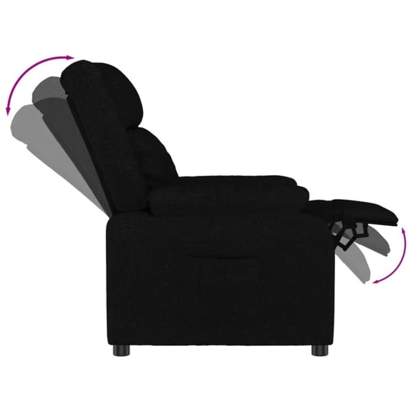 Reclinerfåtölj svart tyg