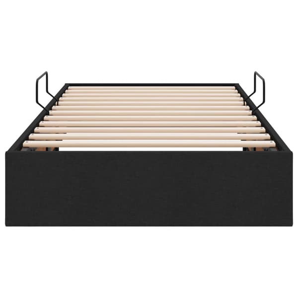Ottoman Sängram med lagring Svart 90 x 200 cm tyg