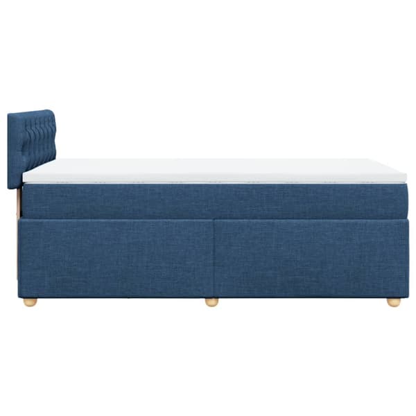 Ramsäng med madrass blå 100x200 cm tyg
