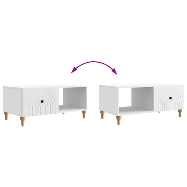 Kaffeebord Vit 90 x 50 x 40 cm Konstruerat trä