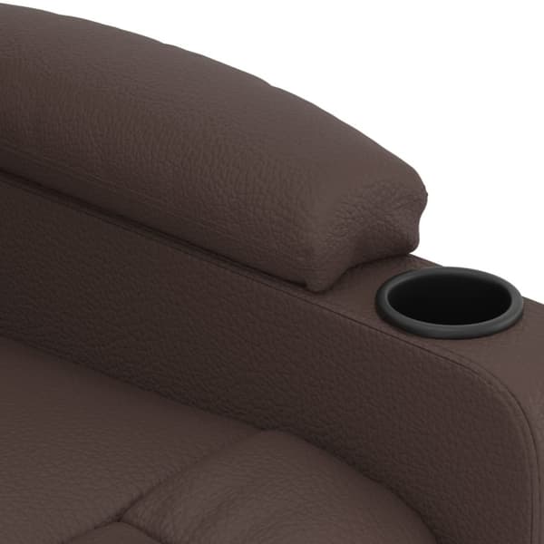 Elektronisk reclinerfåtölj brun konstläder