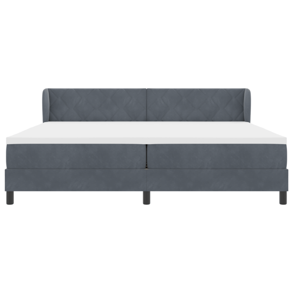 Bäddfjäder med huvudgavel Mörkgrå 200 x 200 cm Sammet