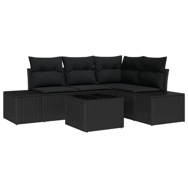Trädgårdsoffset 5 pcs Svart konstrotting