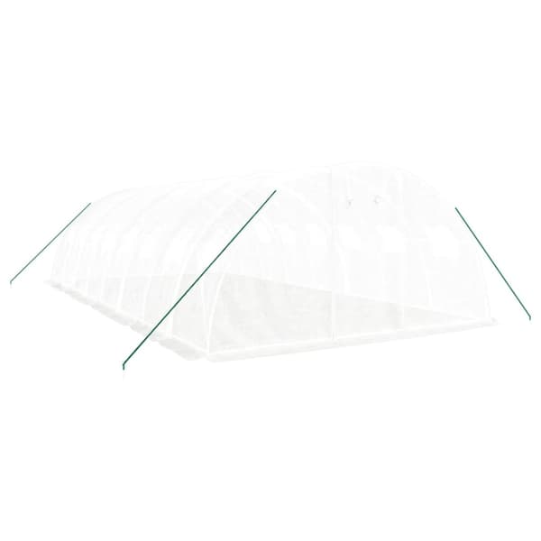 Växthus med stålram vit 32 m² 8x4x2 m