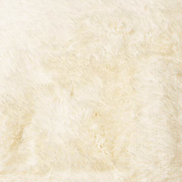 Ryamatta med lång lugg NAVARRA gräddvit 160x160 cm polyester