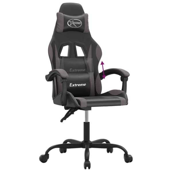 Gamingstol svart och grå konstläder