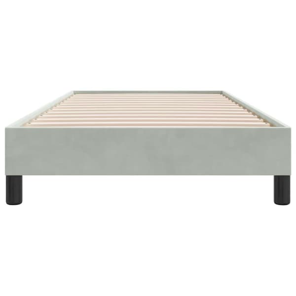 Sängram utan madrass ljusgrå 100x210 cm sammet