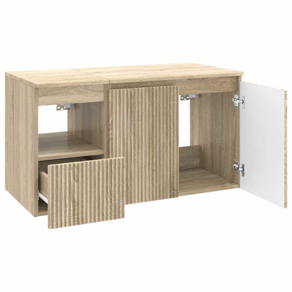 Badrumsmöbelset 2 st Sonoma-ek Konstruerat trä