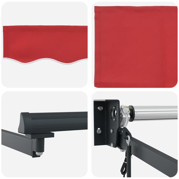 Utfällbar markis Röd 400 × 300 cm Polyester och aluminium