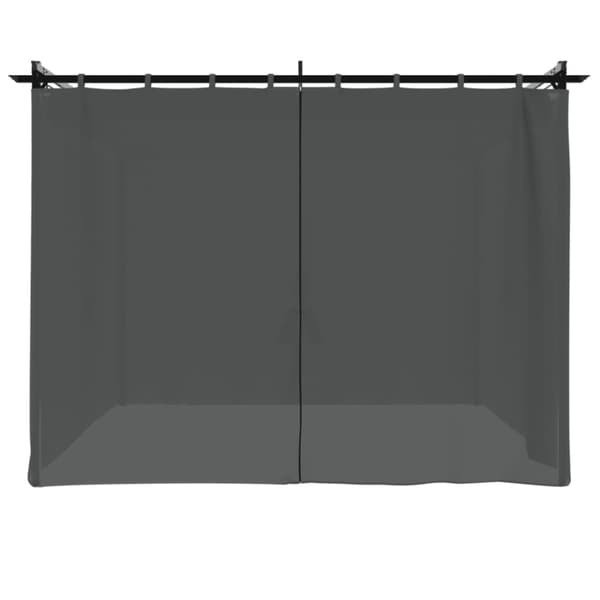 Paviljong med draperi antracit 3x3 m stål