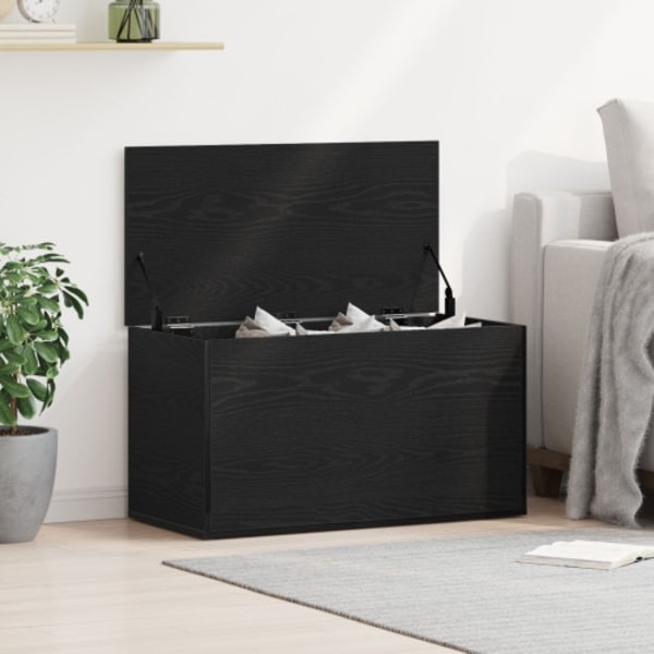 Förvaringskista i Svart Ek 84x42x46 cm i konstruerat trä