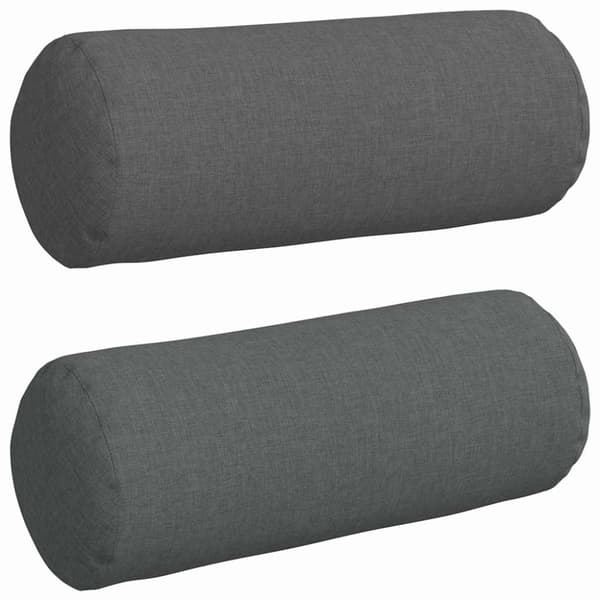 Bolsterkuddar 2 pcs Mörkgrå Ø 15 x 40 cm tyg