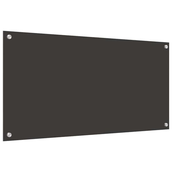 Köksskydd 2 pcs Mörkgrå 100 x 50 cm härdat glas