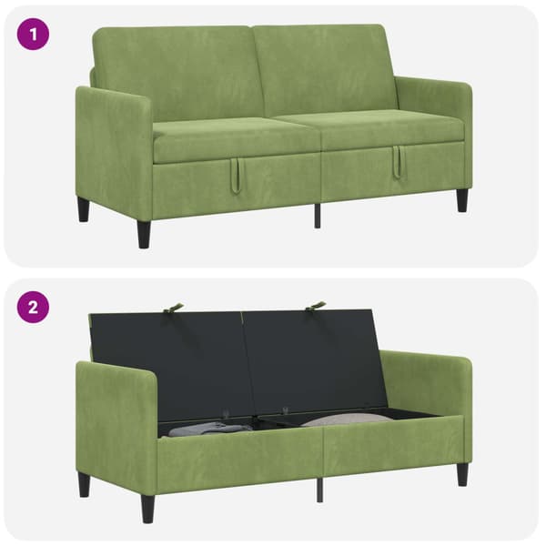 Soffa med förvaring Ljusgrön 172 x 78 x 87 cm Polyester
