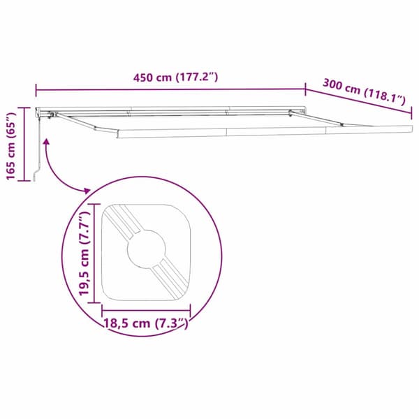 Manuell Markisram 4,5 x 3 m Antracit Pulverlackerad aluminium