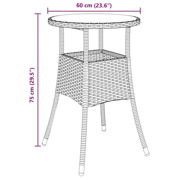 Trädgårdsmöbelset 3 pcs Grå konstrotting
