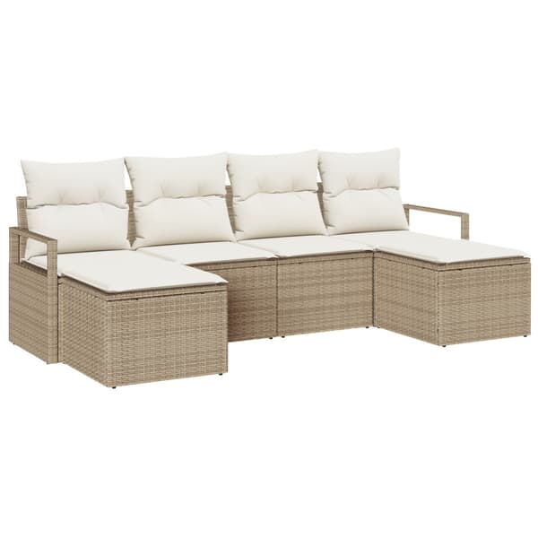 Soffset 6 st Beige och gräddfärgad konstrotting