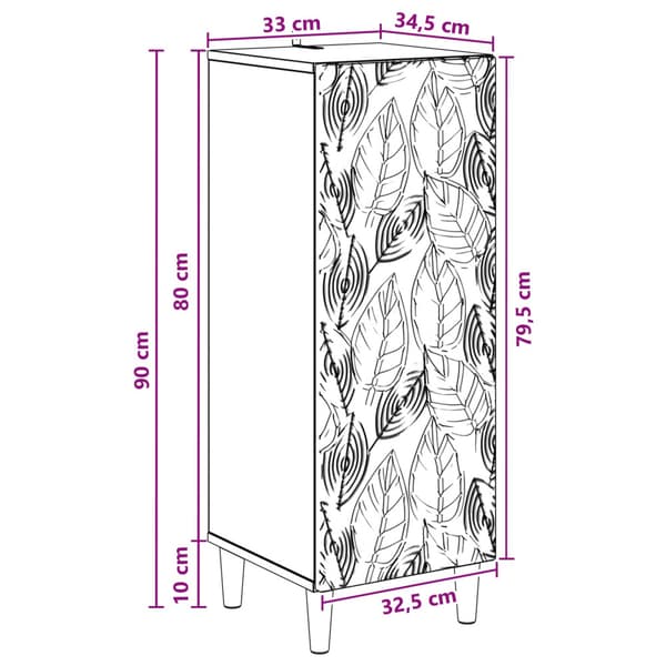 Sideboard Vit 33 x 34,5 x 90 cm Konstruerat trä
